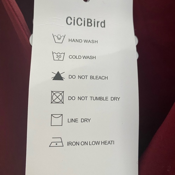 NEW CiCiBird Button Down Casual Peplum Top - Deep Red /maroon - size M - Picture 7 of 9